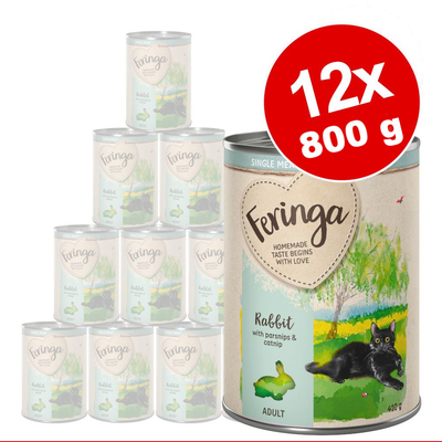 Feringa Single Meat Menu 12 x 800 g - Kip met pompoen & kattenmunt - natvoer katten