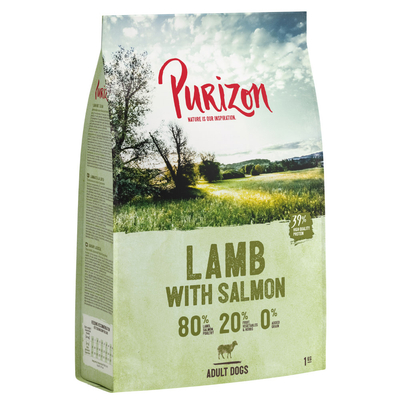 Extra voordelig! 2 x 1 kg Purizon Honden Droogvoer - Adult Lam met Zalm - hondenbrokken