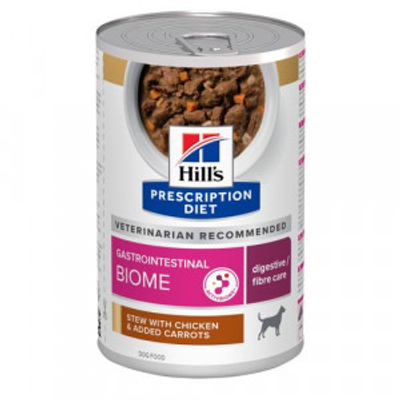 Hill's Prescription Diet Gastrointestinal Biome Digestive Care stoofpotje voor hond met kip & wortel (blik) 4 trays (48 x 354 g) - natvoer honden - hondenbrokken - natvoer honden