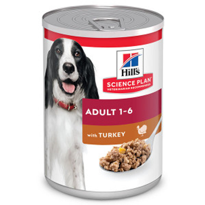 Hill's Adult met kalkoen nat hondenvoer (blik 370 g) 3 trays (36 x 370 g) - natvoer honden