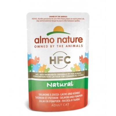 Almo Nature HFC Natural zalm met pompoen 24 x 55 gr - natvoer katten
