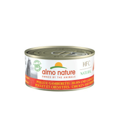 Almo Nature HFC Natural kip met garnalen natvoer kat (150 g) 12 x 150 g - kattenbrokken - natvoer katten