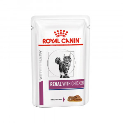 Royal Canin Veterinary Diet Renal with Chicken zakjes kattenvoer 8 dozen (96 x 85 g) - natvoer katten - kattenbrokken - natvoer katten