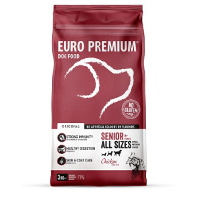 Euro Premium Senior 8+ Chicken & Rice hondenvoer 3 kg - hondenbrokken