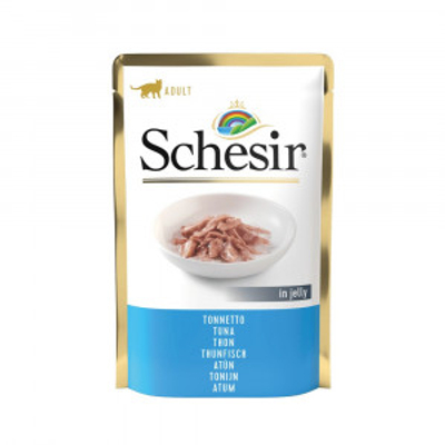 Schesir tonijn (jelly) natvoer kat (zakjes 85 g) 1 doos (20 x 85 g) - kattenbrokken - natvoer katten