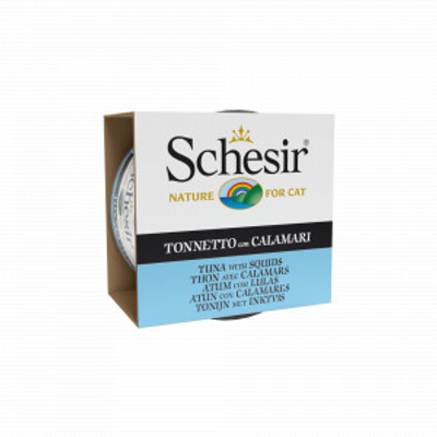 Schesir tonijn met inktvis (jelly) natvoer kat (blikjes 85 g) 4 trays (56 x 85 g) - kattenbrokken - natvoer katten