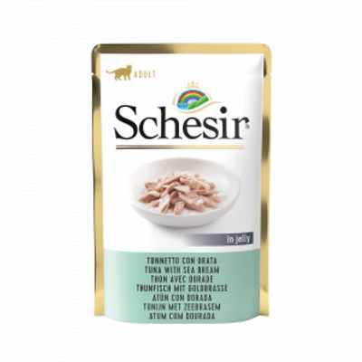 Schesir tonijn met zeebrasem (jelly) natvoer kat (zakjes 85 g) 1 doos (20 x 85 g) - kattenbrokken - natvoer katten