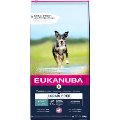 Eukanuba Adult met eend graanvrij hondenvoer 2 x 12 kg - hondenbrokken