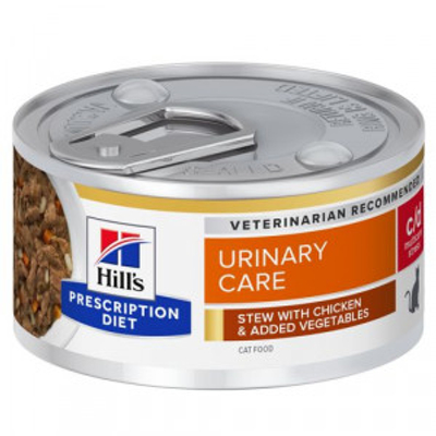 Hill's Prescription Diet C/D Multicare Stress Urinary Care stoofpotje kat met kip& groenten 2 trays (48 x 82 g) - kattenbrokken - natvoer katten