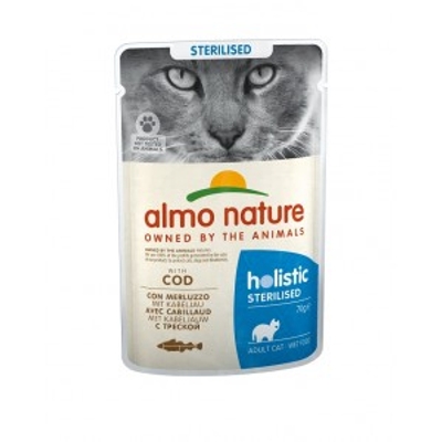 Almo Nature Holistic Sterilised kabeljauw natvoer kat (70 g) 60 x 70 g - kattenbrokken - natvoer katten