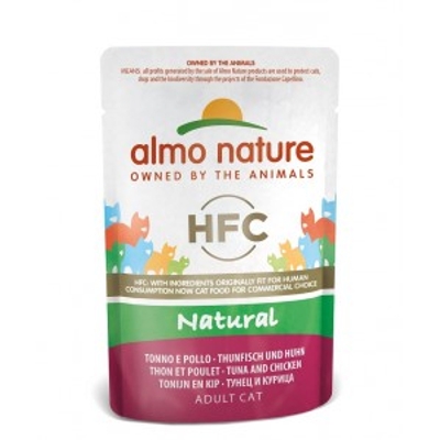 Almo Nature HFC Natural tonijn met kip natvoer kat (55 g) 48 x 55 g - kattenbrokken - natvoer katten
