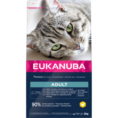 Eukanuba Adult kip kattenvoer 2 x 2 kg - kattenbrokken