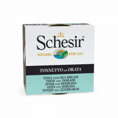 Schesir tonijn met zeebrasem (jelly) natvoer kat (blikjes 85 g) 4 trays (56 x 85 g) - kattenbrokken - natvoer katten