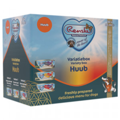 Renske Vers Bereid Variatiebox Huub hondenvoer (30x95g) 1 tray (30 x 95 g) - natvoer honden - hondenbrokken - natvoer honden