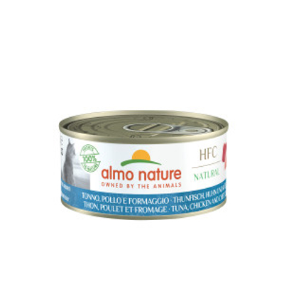 Almo Nature HFC Natural met tonijn, kip en kaas nat kattenvoer 24 x 150 g - kattenbrokken - natvoer katten