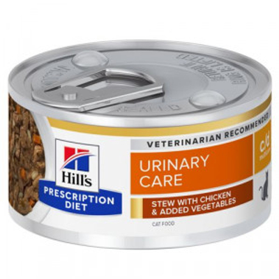 Hill's Prescription Diet C/D Multicare Urinary Care stoofpotje kat met kip & groenten blik 1 tray (24 x 82 g) - kattenbrokken - natvoer katten