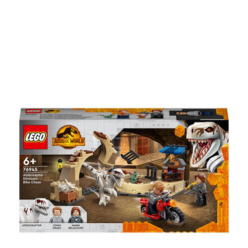 LEGO Jurassic World Atrociraptor dinosaurus motorachtervolging 76945 Bouwset