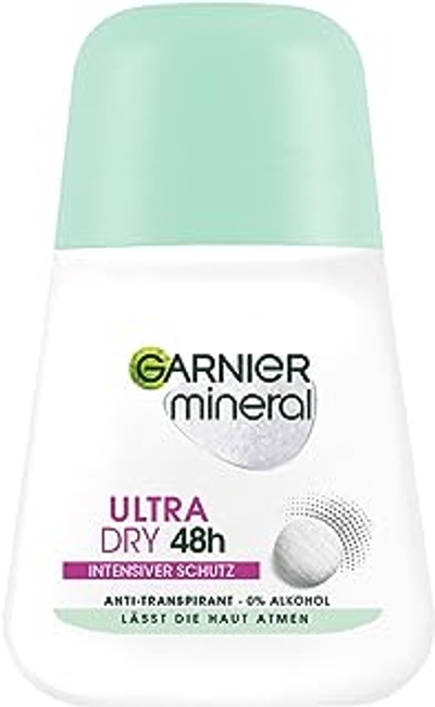 Garnier Anti-transpirant, intensieve bescherming tegen lichaamsgeur en okselzweet, tot 48 uur werking, Mineral UltraDry, 1 x 50 ml