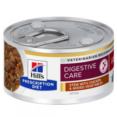 Hill's Prescription Diet I/D Digestive Care stoofpotje voor kat met kip & groenten blik 2 trays (48 x 82 g) - kattenbrokken - natvoer katten