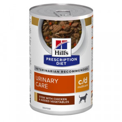 Hill's Prescription Diet C/D Multicare Urinary Care stoofpotje voor hond met kip & groenten blik 2 trays (24 x 354 g) - natvoer honden