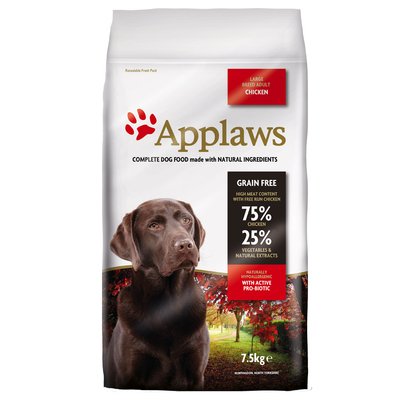 7,5kg Adult Large Breed Kip Applaws Hondenvoer - hondenbrokken