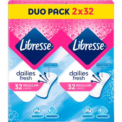 Libresse Daily Fresh Duopack Inlegkruisjes Normal - 64 stuks