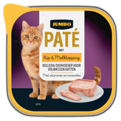 Jumbo Paté met Kip & Melktopping 100g - natvoer katten