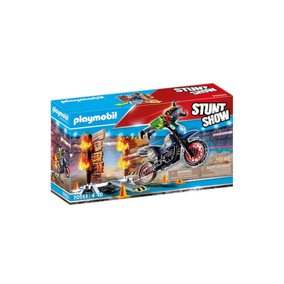 PLAYMOBIL Stuntshow Motor met vuurmuur - 70553