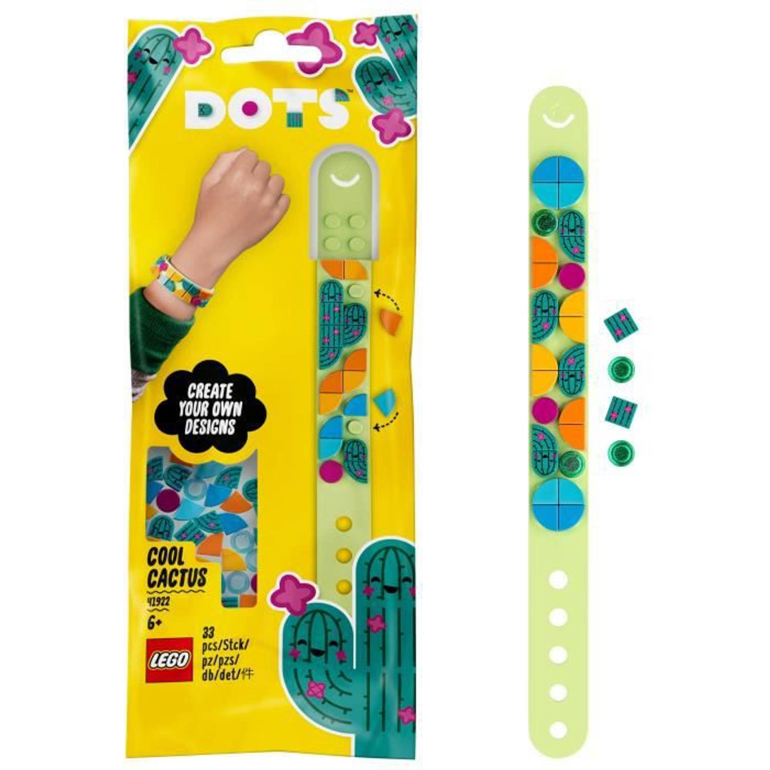 LEGO 41922 DOTS Cactus armband - knutselen, tegels, kralen, kindersieraden