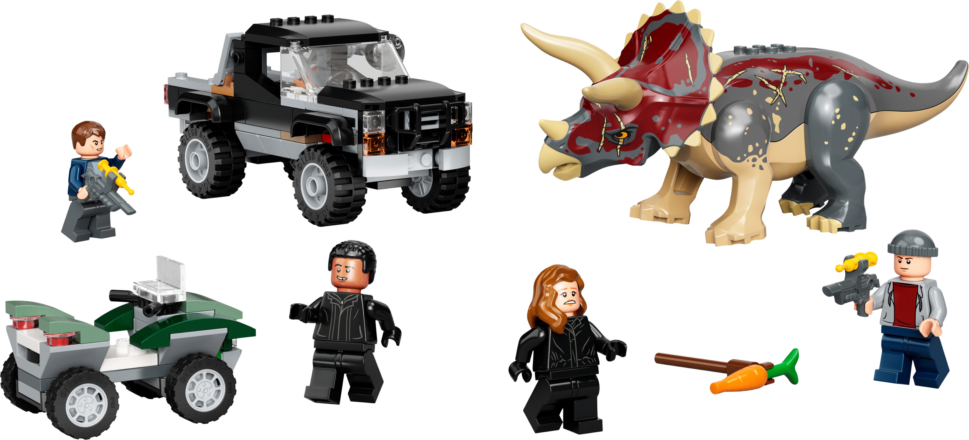 LEGO Jurassic World Triceratops Pick-uptruck Hinderlaag Constructie (76950)