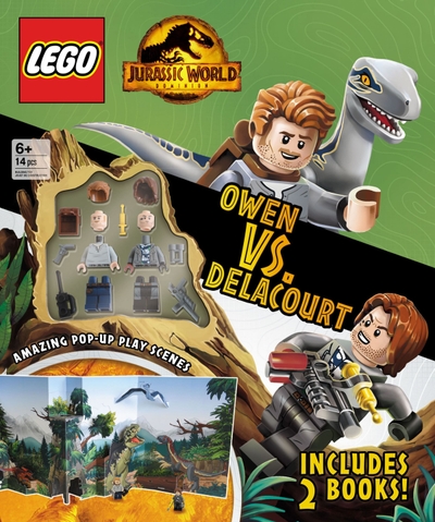 LEGO® Minifigure Activity- LEGO® Jurassic World™: Owen vs Delacourt (Includes Owen and Delacourt LEGO® minifigures, pop-up play scenes and 2 books)
