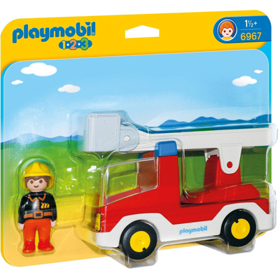 PLAYMOBIL 1.2.3 brandweerwagen met ladder 6967