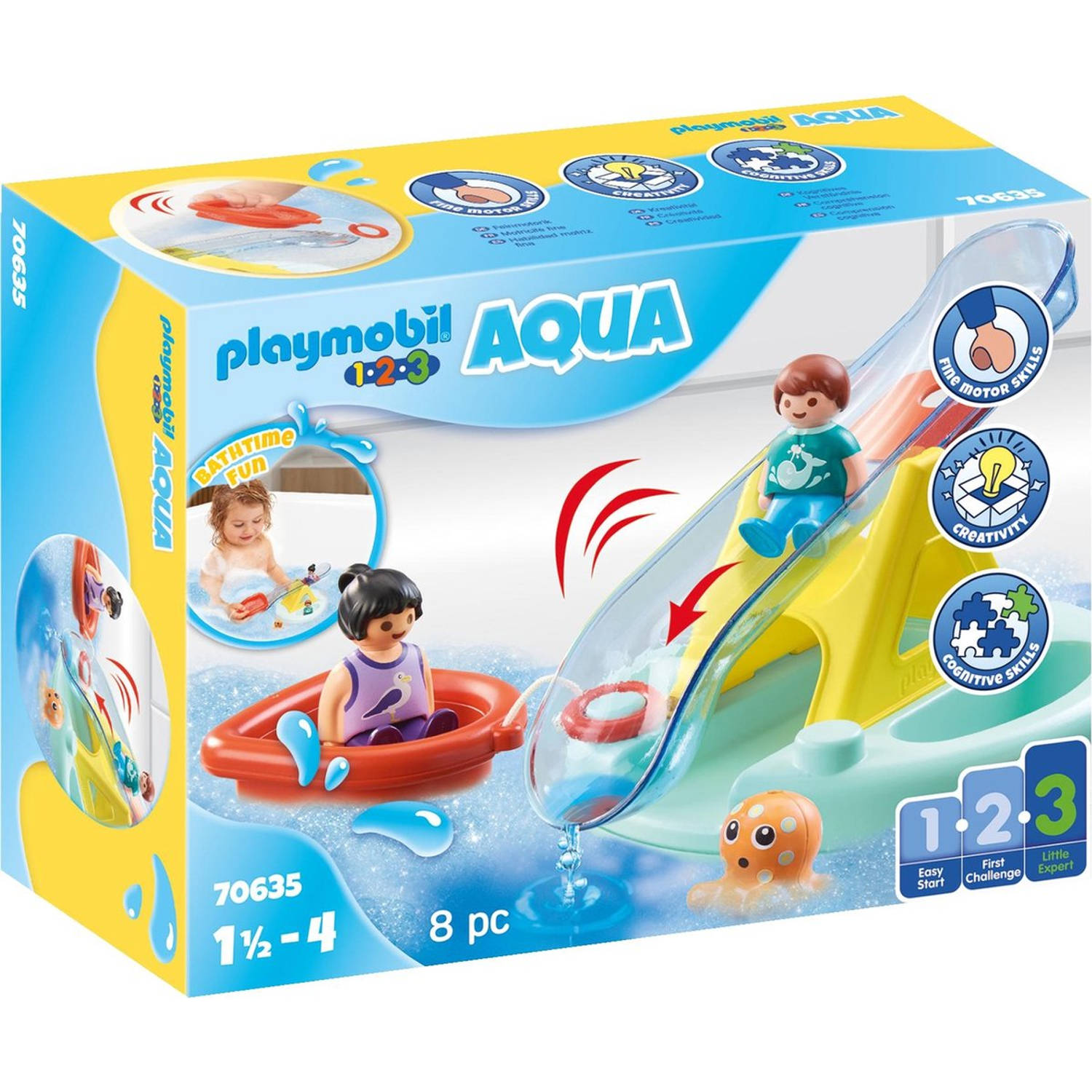 Playmobil 1.2.3 Aqua - Zwemeiland met waterglijbaan 70635