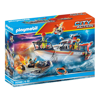 PLAYMOBIL City Action Redding op zee: brandbestrijdingsmissie met reddingskruiser - 70140