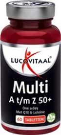 Lucovitaal Multi A-Z 50+ 60 tabletten - Multivitamine voor mannen en vrouwen vanaf 50 jaar - Met extra luteïne en co-enzym Q10