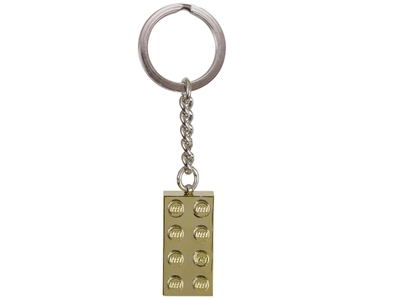 LEGO Sleutelhanger - Gouden Steentje met 2x4 noppen