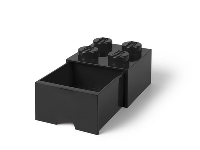 LEGO LEGO Zwarte opslagsteen met 4 noppen en een lade