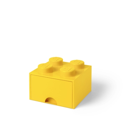 LEGO Opbergsteen met 4 noppen en 1 lade - geel