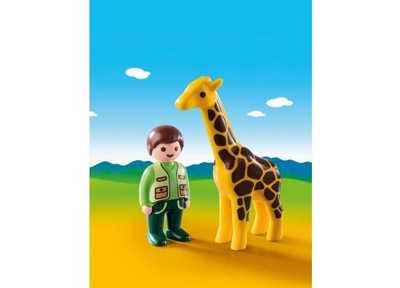 PLAYMOBIL 1.2.3 Dierenverzorger met giraf - 9380