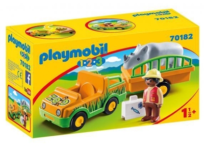 PLAYMOBIL 1.2.3 Dierenverzorger met neushoorn - 70182