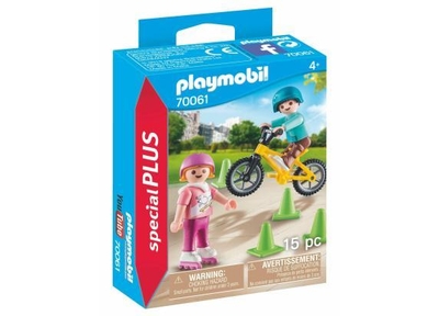 PLAYMOBIL Kinderen met fiets en skates - 70061