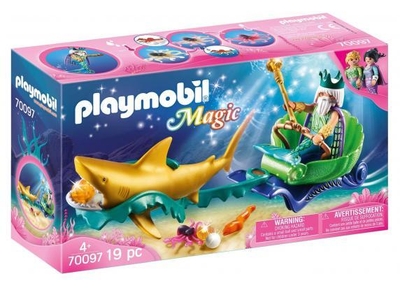 PLAYMOBIL Magic Koning der zeeën met haaienkoets - 70097