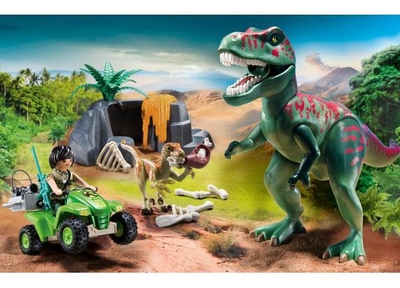 Onderzoeker met dino's / Explorateur avec dinosaures