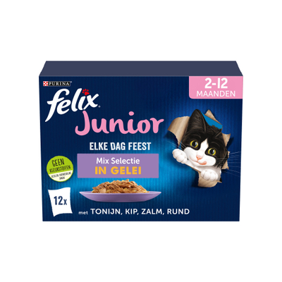 Felix Elke dag feest Junior - 24 x 85 gram - natvoer katten