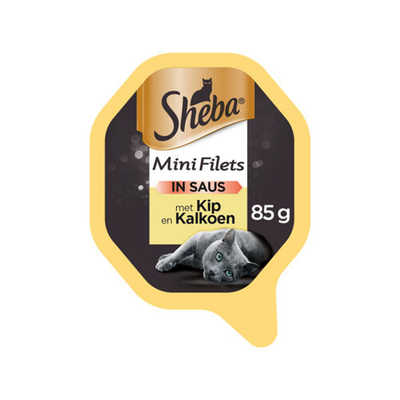 Sheba Mini Filets in saus - Kip & kalkoen - 44 x 85 g - natvoer katten