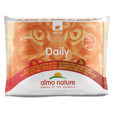 Almo Nature Daily Menu Maaltijdzakjes Voordeelpakket 24 x 70 g - Mixpakket 5 (2 soorten) - natvoer katten