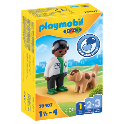 Playmobil 123 dierenarts met hond 70407