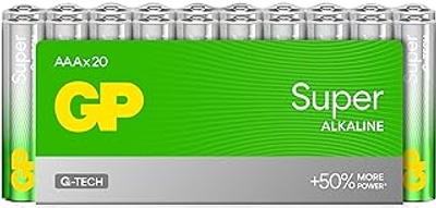 AAA batterijen - 20 stuks | GP Super| AAA alkaline batterijen 1,5 V / LR03 - lange levensduur