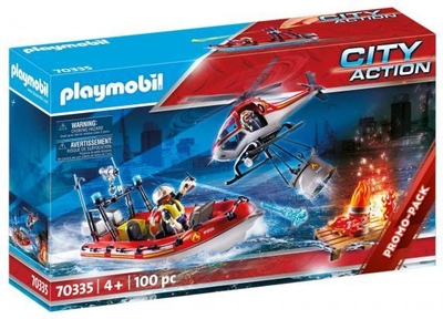 PLAYMOBIL City Action Brandweermissie met helikopter en boot - 70335
