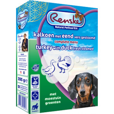 Renske Vers Gestoomd kalkoen met eend 20 x 395 gr - natvoer honden